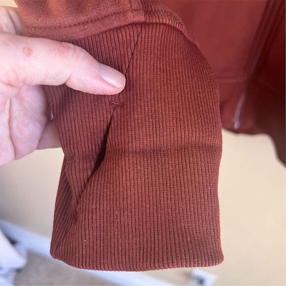 Athleta Triumph Women's Rust Color Zip-Up Hoodie Jacket Size Large Athleisure - Picture 3 of 7